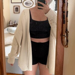 Free People Cream Knit Cardigan